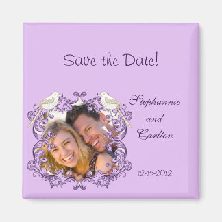 Tortelduifjes Paarse/Lavendel aankondigingsmagneet Magneet