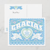 Tortelduifjes Papel Picado Bedankt briefkaart (Voorkant / Achterkant)