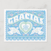 Tortelduifjes Papel Picado Bedankt briefkaart (Voorkant)