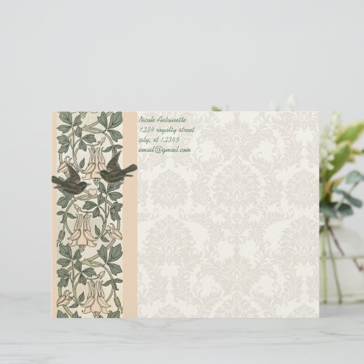  Tortelduifjes Papier Persoonlijk Briefhoofd (Staand voorkant)