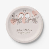 Tortelduifjes Papieren Bordje (Voorkant)