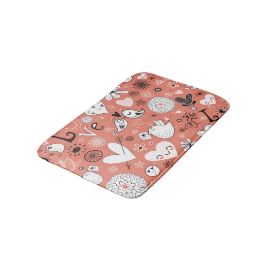Tortelduifjes patroon badmat (Gekanteld)