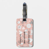 Tortelduifjes patroon bagagelabel (Achterkant verticaal)