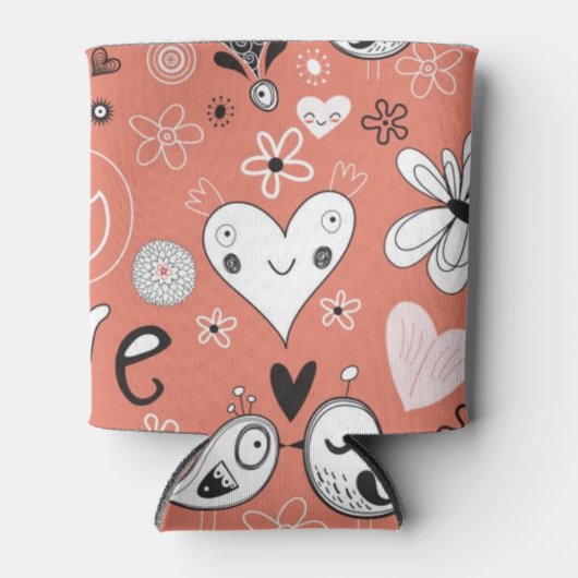 Tortelduifjes patroon blikjeskoeler (Voorkant)