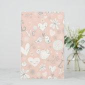 Tortelduifjes patroon briefpapier (Staand voorkant)