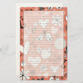 Tortelduifjes patroon briefpapier (Voorkant / Achterkant)