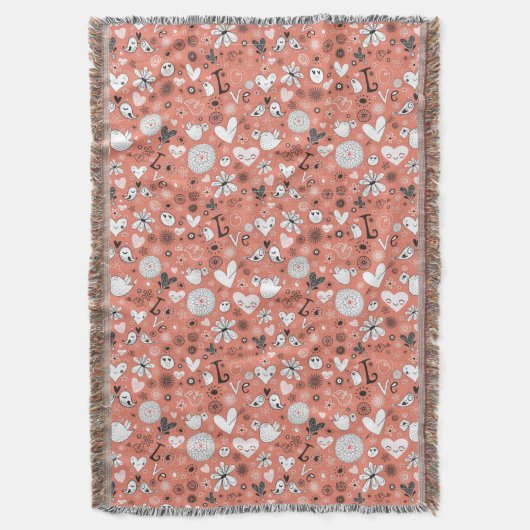 Tortelduifjes patroon deken (Voorkant Verticaal)