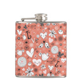 Tortelduifjes patroon heupfles (Voorkant)