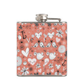 Tortelduifjes patroon heupfles (Achterkant)