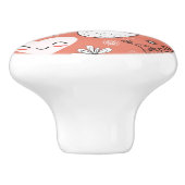 Tortelduifjes patroon keramische knop (Zijkant)