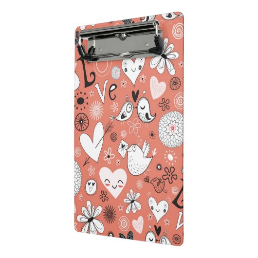 Tortelduifjes patroon mini klembord (Angled2)