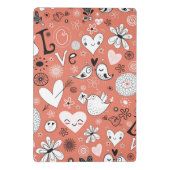 Tortelduifjes patroon mini klembord (Achterkant)