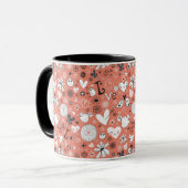 Tortelduifjes patroon mok (Voorkant links)