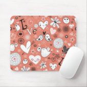 Tortelduifjes patroon muismat (Met muis)