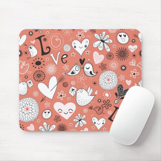 Tortelduifjes patroon muismat (Met muis)