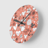 Tortelduifjes patroon ronde klok (Hoek)