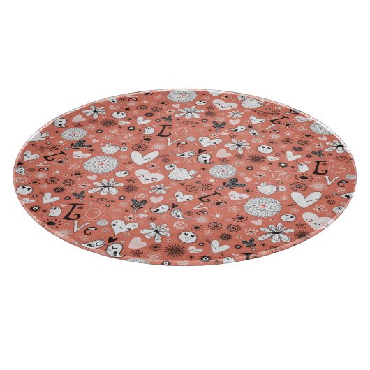 Tortelduifjes patroon snijplank (Hoek)