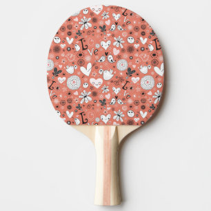 Tortelduifjes patroon tafeltennisbatje