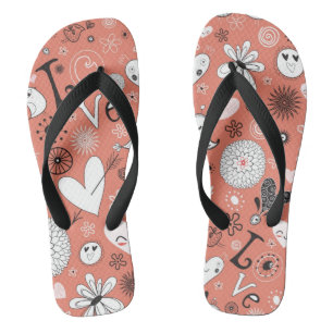 Tortelduifjes patroon teenslippers