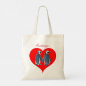 Tortelduifjes Penguin Couple Hearts Thunder_Cove Tote Bag (Achterkant)