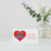 Tortelduifjes Penguin Couple Red Heart Thunder_Cov Visitekaartje (Staand voorkant)
