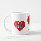 Tortelduifjes Penguin Couple Red Hearts Thunder_Co Koffiemok (Links)