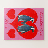 Tortelduifjes Penguin Couple Red Hearts Thunder_Co Legpuzzel (Horizontaal)
