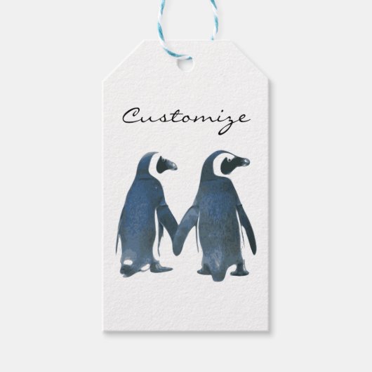 Tortelduifjes Penguin Couple Thunder_Cove Cadeaulabel (Voorkant)