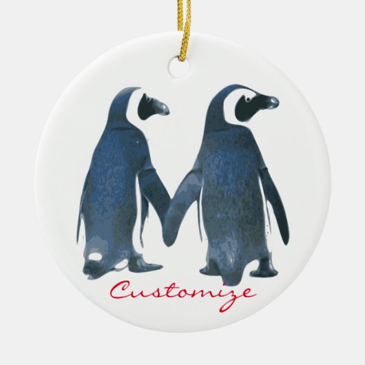 Tortelduifjes Penguin Couple Thunder_Cove Keramisch Ornament (Voorkant)