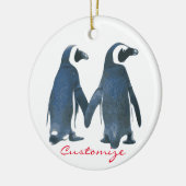 Tortelduifjes Penguin Couple Thunder_Cove Keramisch Ornament (Links)