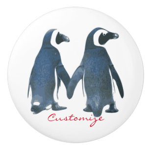 Tortelduifjes Penguin Couple Thunder_Cove Keramische Knop
