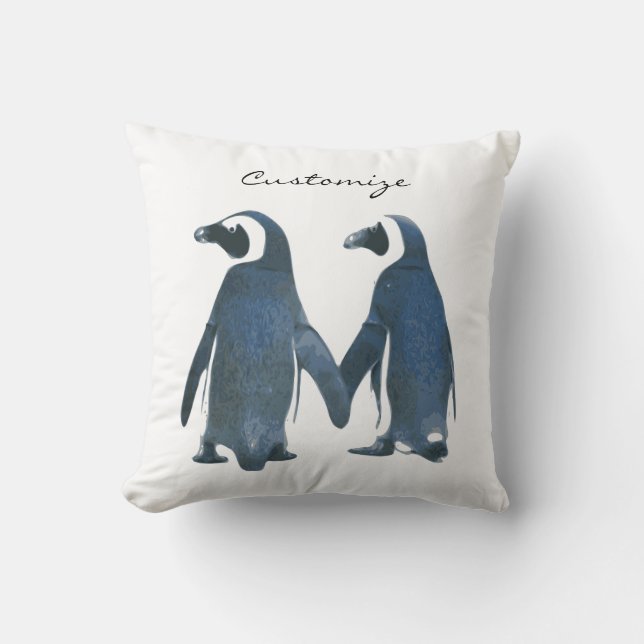 Tortelduifjes Penguin Couple Thunder_Cove Kussen (Voorkant)