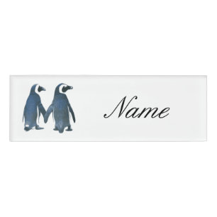 Tortelduifjes Penguin Couple Thunder_Cove Naambadge