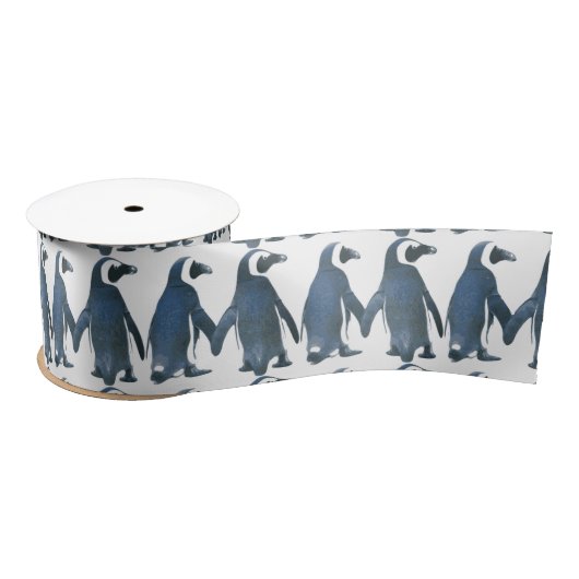 Tortelduifjes Penguin Couple Thunder_Cove Satijnen Lint (Spoel)