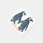 Tortelduifjes Penguin Couple Thunder_Cove Servet (Hoek)