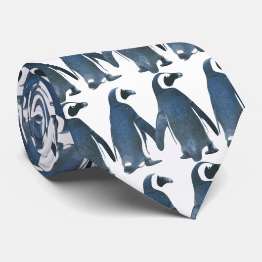 Tortelduifjes Penguin Couple Thunder_Cove Stropdas (Opgerold)
