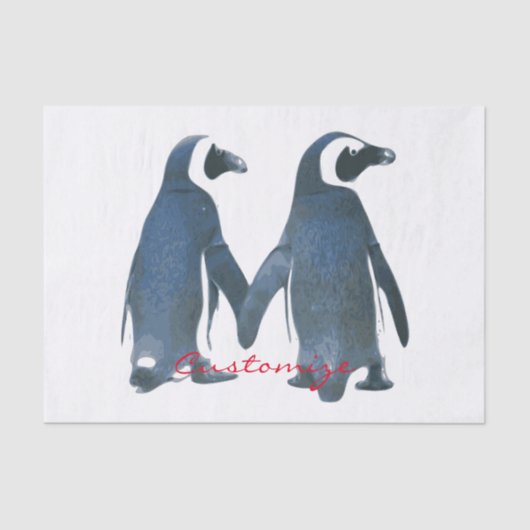 Tortelduifjes Penguin Couple Thunder_Cove Tissuepapier (Voorkant)