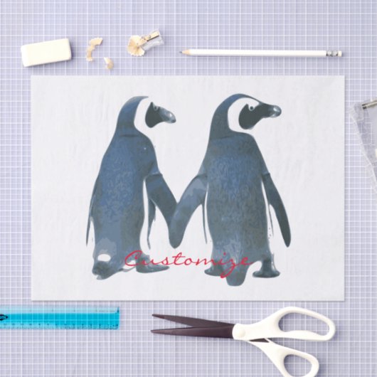 Tortelduifjes Penguin Couple Thunder_Cove Tissuepapier (Craft)