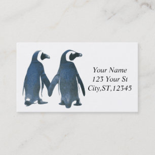 Tortelduifjes Penguin Couple Thunder_Cove Visitekaartje