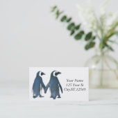 Tortelduifjes Penguin Couple Thunder_Cove Visitekaartje (Staand voorkant)