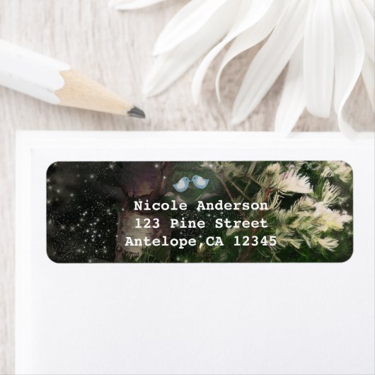 Tortelduifjes + Pijn Boom Night Rustic Wedding Etiket (Insitu)