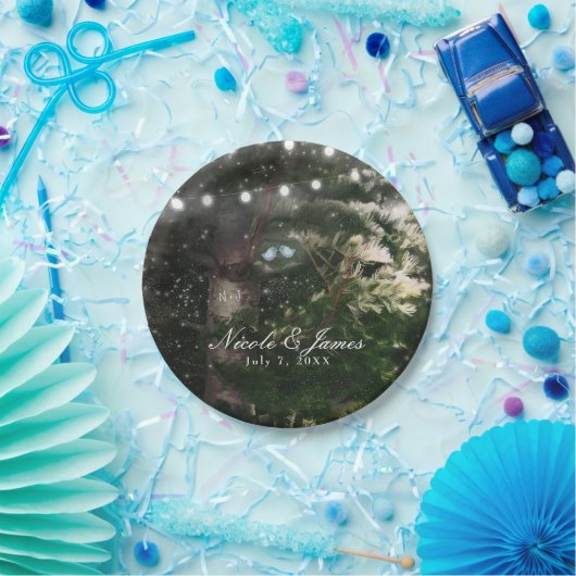 Tortelduifjes + Pijn Tree Night Weddenschap Recept Papieren Bordje (Feest)