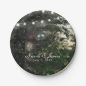 Tortelduifjes + Pijn Tree Night Weddenschap Recept Papieren Bordje (Voorkant)