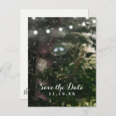 Tortelduifjes + Pijnboomgaard Night Save the Date Aankondigingskaart (Voorkant / Achterkant)