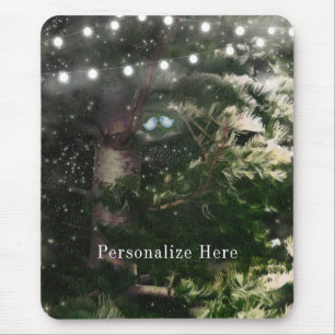 Tortelduifjes + Pine Tree Nacht Rustige persoonlij Muismat