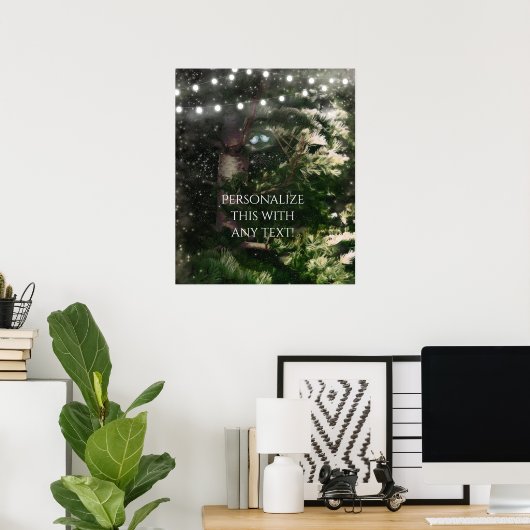 Tortelduifjes + Pine Tree Night Wedding Custom Ban Poster (Thuiskantoor)