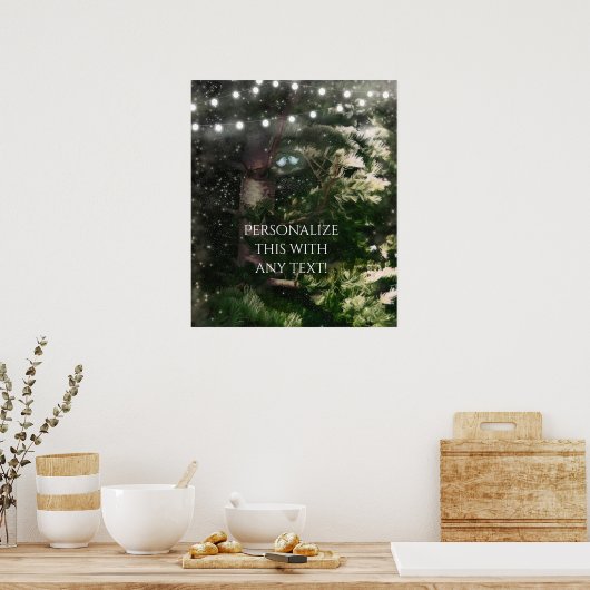 Tortelduifjes + Pine Tree Night Wedding Custom Ban Poster (Keuken)