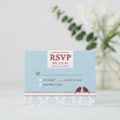 Tortelduifjes Red Blue RSVP Kaartje (Staand voorkant)