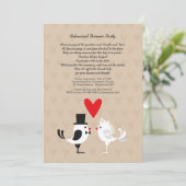 Tortelduifjes repetitie binnenpartij uitnodiging (Staand voorkant)