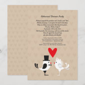 Tortelduifjes repetitie binnenpartij uitnodiging (Voorkant / Achterkant)